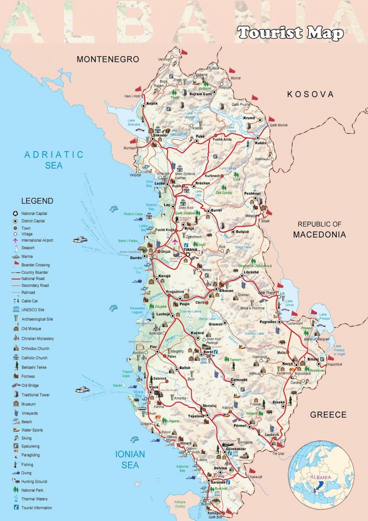 dhermi мапата на Албанија