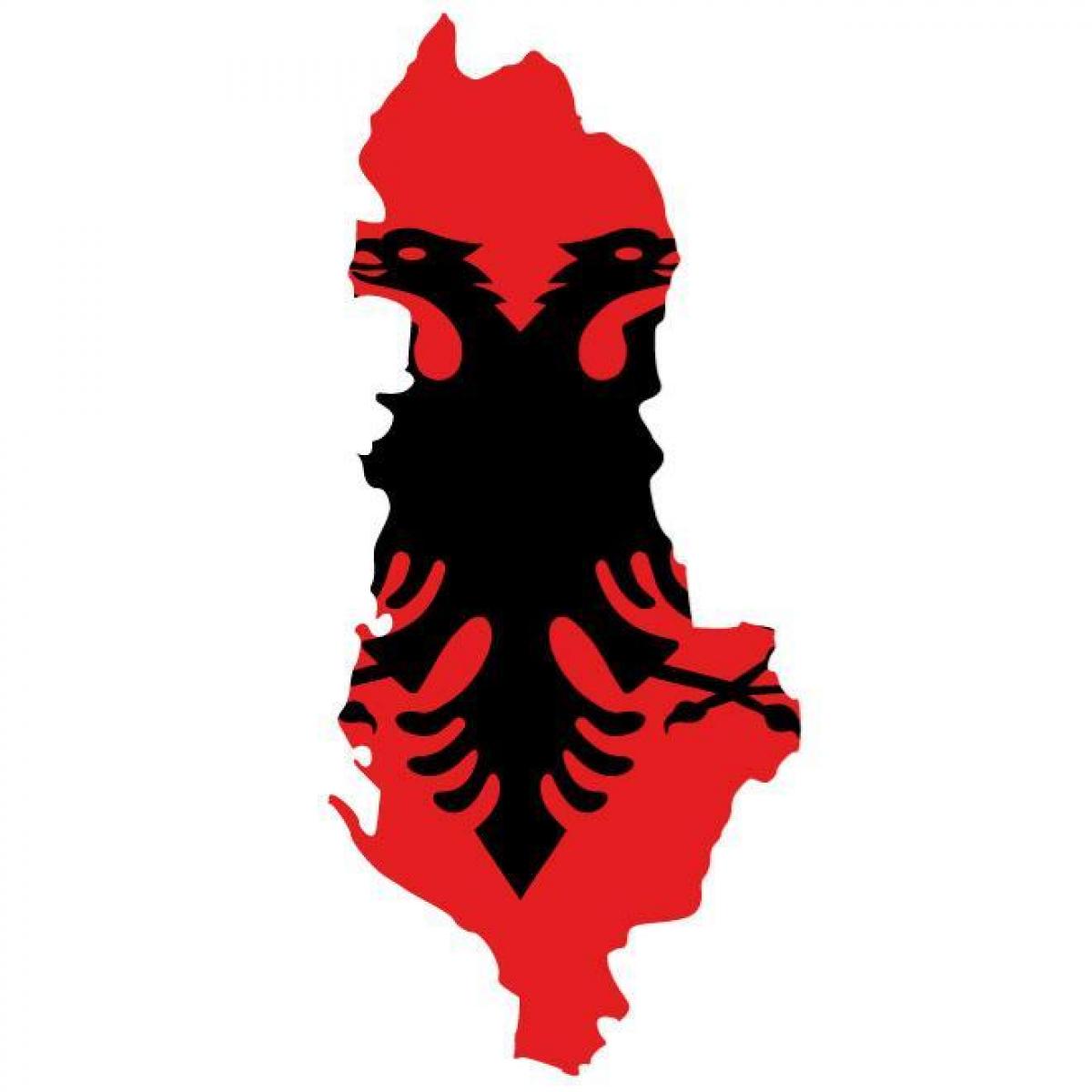 мапата на Албанија знаме