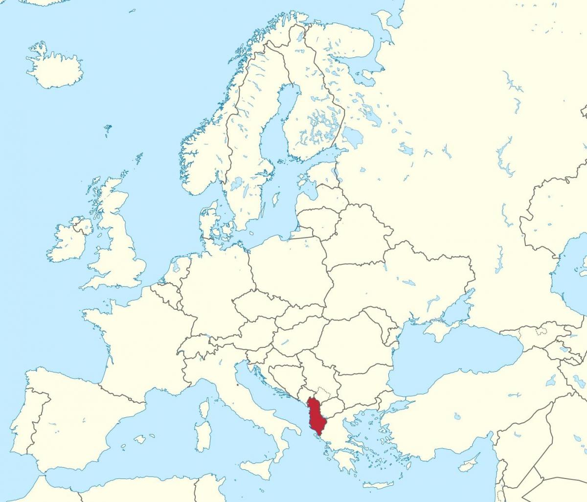 мапата на Албанија за европскиот