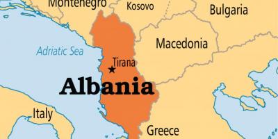 Мапата покажувајќи Албанија