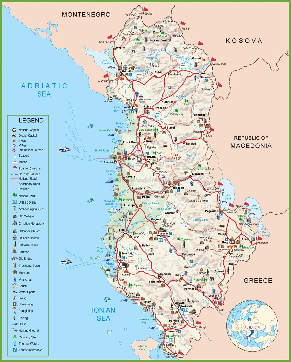 мапата shqiperia Албанија