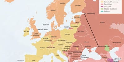 Мапата на Албанија религија